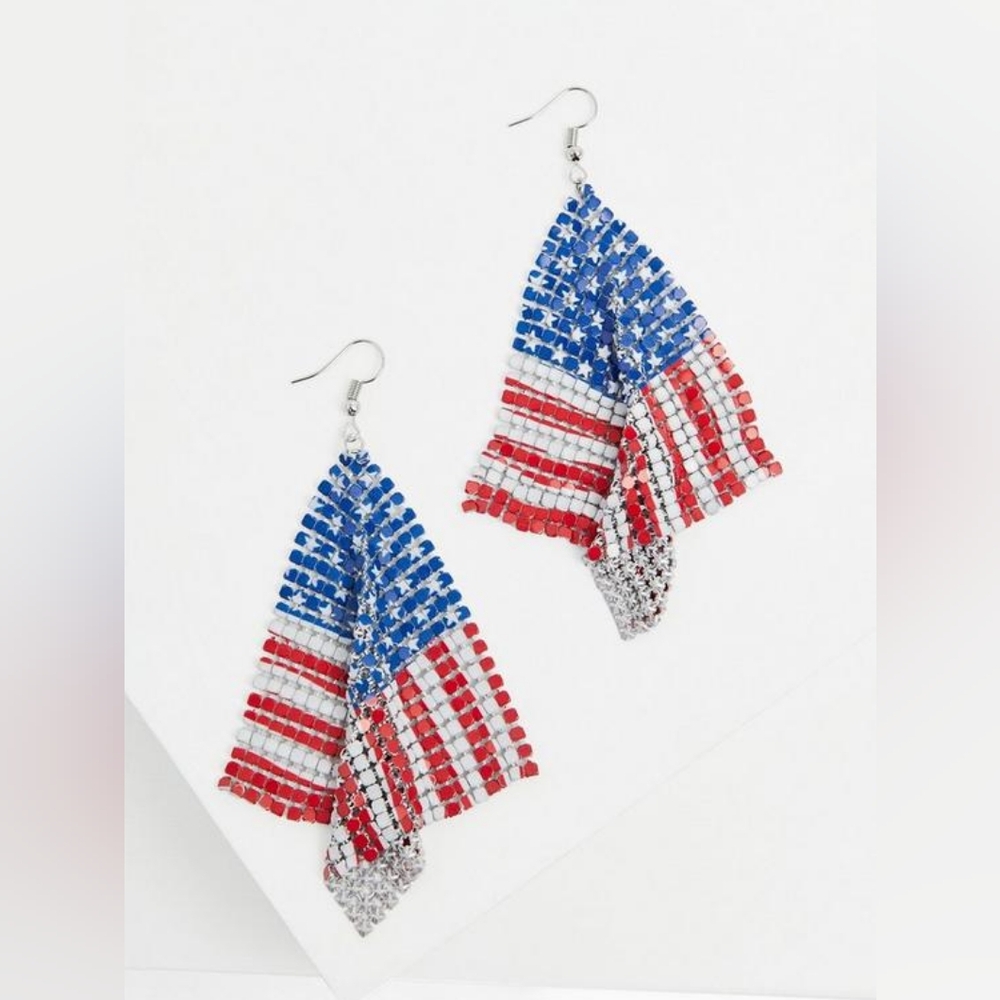 TORRID American Flag 🇺🇸 mesh earrings ✨️ patriotic NWT